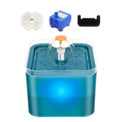 2L Cat Water Fountain 3 Water Mode Pet Fountain with LED Night Quiet Pump Питьевой фонтанчик для домашних животных - Андижан