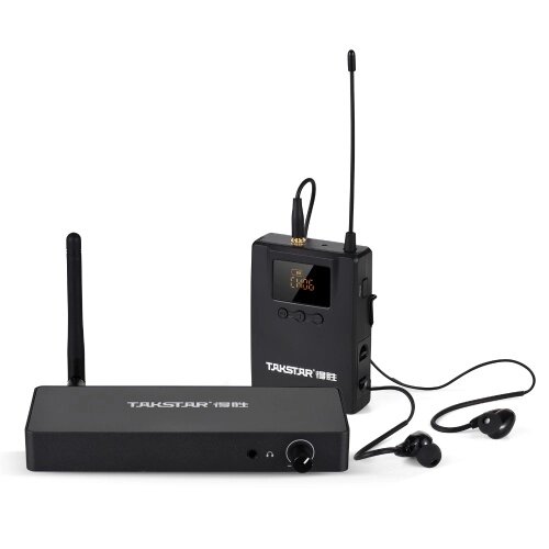 TAKSTAR WPM-300 Беспроводная система мониторинга с наушниками-вкладышами UHF Audio Transmitter Поясной приемник - обзор