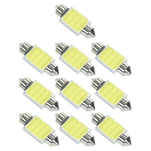 10Pcs Festoon 36/39 / 41mm C5W COB LED Белый интерьер SMD-лампа Автомобильный источник света Купольная лампа для чтения - характеристики