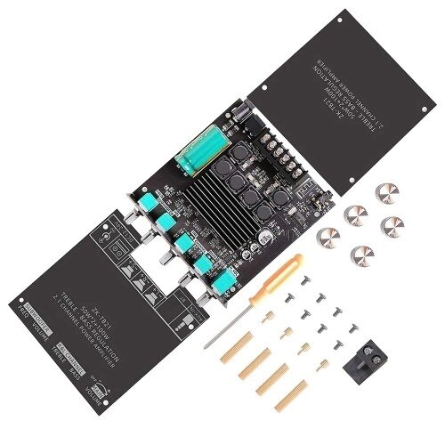 2,1-канальный модуль аудиоусилителя BT AUX BT5.0, аудиовход, сабвуфер, левый и правый канал, выходной звуковой усилитель, плата - наличие