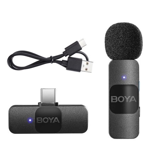 BOYA BY-V10 One-Trigger-One 2.4G Wireless Microphone System Пристегивающийся микрофон для телефона - TOM