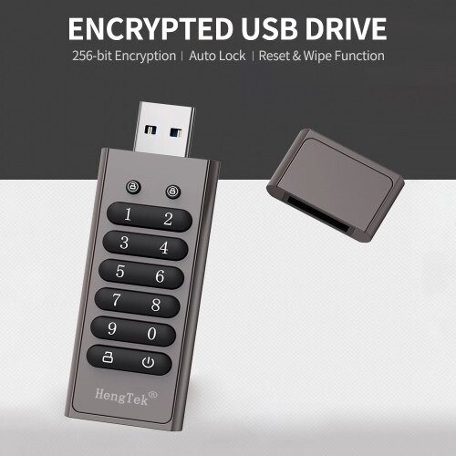 64 ГБ 256-битный зашифрованный USB-накопитель Пароль Защищенный флэш-накопитель USB3.0 U Поддержка диска Сброс / стирание / функция автоматической блокировки, серый - Узбекистан