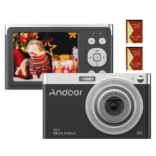 Andoer Portable 4K Digital Camera Video Camcorder 50MP 2,88-дюймовый IPS-экран - розница