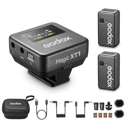 Godox Magic XT1 One-Trigger-Two 2.4G Беспроводная микрофонная система Магнитные клипсовые микрофоны - скидка