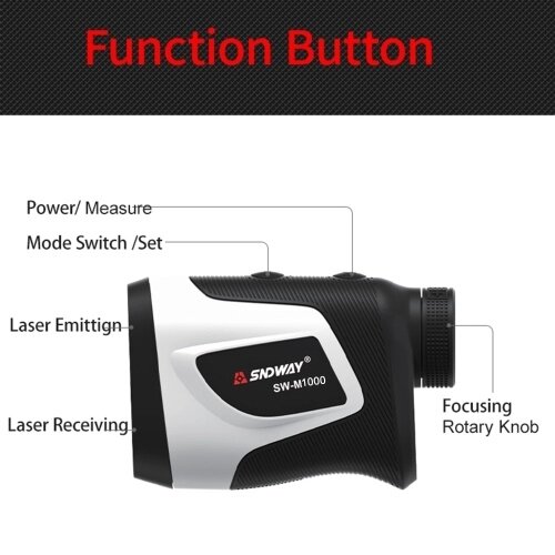 SNDWAY 3 ~ 1000M Высокоточный лазерный дальномер с 6-кратным увеличением Открытый цифровой телескоп для гольфа Лазерная линейка Ручной дальномер для гольфа с функцией фиксации полюса флага компенсации траектории - Андижан