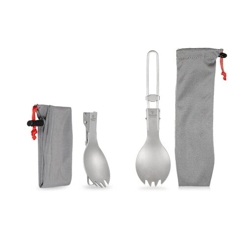 TOMSHOO Titanium Folding Spork Outdoor Camping Hiking Backpacking Dinner Spork Ut посуда Посуда - отзывы