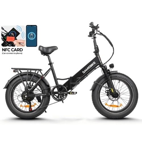 SAMEBIKE LOTDM200-iI Электровелосипед 20*4,0 дюйма, складной электрический велосипед с толстыми шинами, двигатель 750 Вт, аккумулятор 48 В 13 А·ч, запас хода 80 км, система двойной подвески, механические дисковые - распродажа