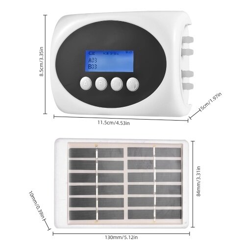 Автоматическое поливочное устройство на солнечной энергии, 3 Вт, ирригатор с двойным насосом и таймером для 15 горшков, ЖК-дисплей, комплекты для капельного орошения с питанием от USB/солнечной панели, длина трубки 15 - фото