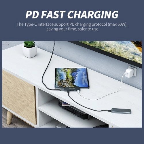 Docooler Концентратор 7-в-1 Type-C с USB3.0 Audio HD Port Слоты для TF SD карт Совместимость с iPad Pro Type-C Phone Tablet Ноутбук - выбрать