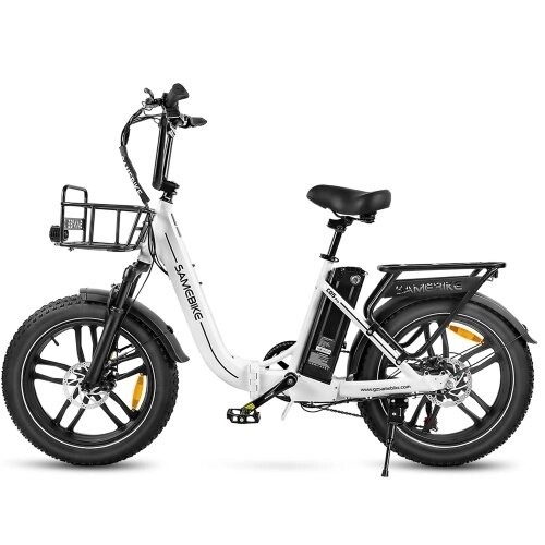 Samebike C05 PRO Складной электровелосипед, толстые шины 20*4 дюйма, двигатель 500 Вт, аккумулятор 36 В 13 А·ч, максимальный запас хода 70 км, механические дисковые тормоза, максимальная нагрузка 150 кг, Shimano, 7 - характеристики