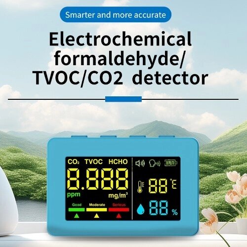 Электрохимический датчик формальдегида Детектор качества воздуха HCHO TVOC Тестер CO2 Высокоточный измеритель температуры и влажности с функцией голосового оповещения - распродажа