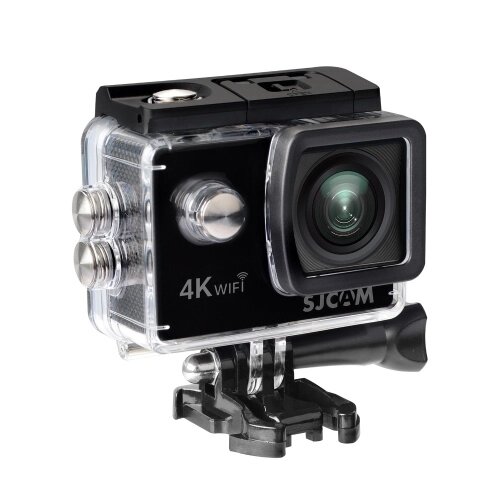 Экшн-камера SJCAM SJ4000AIR 4K HD с 2-дюймовым IPS-экраном 16 МП, широкий угол обзора 170°водонепроницаемость 30 м, поддержка Wi-Fi-соединения с адаптерами для водонепроницаемого чехла - распродажа