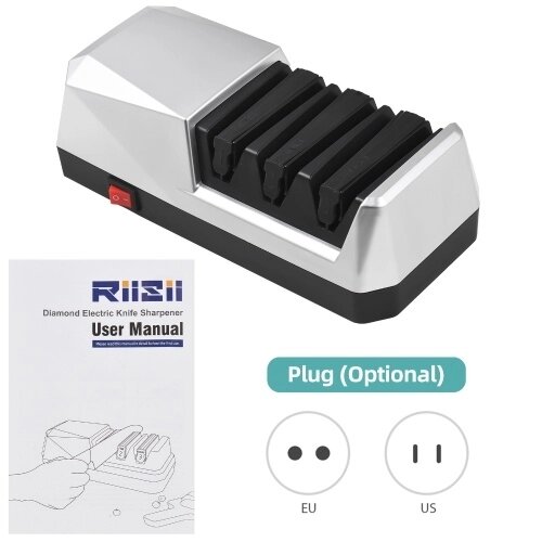 Электрическая точилка для ножей Многофункциональная трехступенчатая система заточки кухонных ножей с алмазными абразивами и прецизионными угловыми направляющими для кухни Прямой край / Керамический / Зубчатый нож - особенности