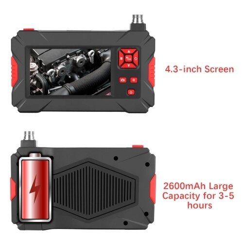 Промышленный эндоскоп с 8-миллиметровой автомобильной инспекционной камерой Водонепроницаемый светодиодный светильник 4,3-дюймовый экран 1080P Цифровой бороскоп высокого разрешения - интернет магазин