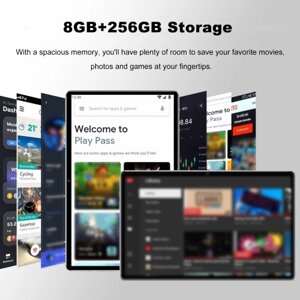 Планшет 8 ГБ + 256 ГБ, 10,1-дюймовый экран, 5G, процессор Snapdragon 888, 128 ГБ расширяемой памяти, большой объем памяти, большой экран 1920*1200, BT5.0, 7000 мАч, аккумулятор, длительное время ожидания, Android13,