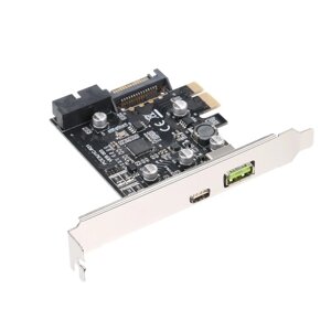 Плата расширения PCI-e-USB3.1 Type-C Быстрая зарядка PCI-E-USB с 19-контактной передней адаптерной картой GEN1 5G PCI-express