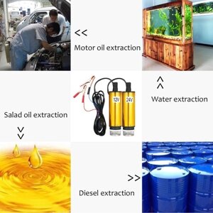 Погружной насос постоянного тока 12 В / 24 В для перекачки дизельного топлива Вода 51 мм водяного масла Дизельный топливный насос для заправки топливом с Fliter Screen