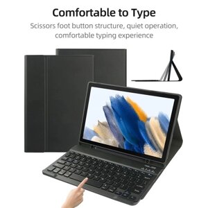 Портативный съемный защитный чехол для планшета с гнездом для ручки клавиатуры BT, совместимый с Samsung Tab A7 10.4 2020/T500/T505/T507, черный