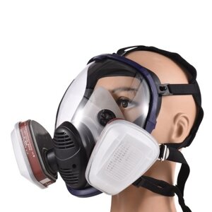 Противогазовая маска Химические аэрозоли Краска Антиформальдегидная маска с активированным углем Силиконовые полнолицевые фильтры Дышащая безопасность Полнолицевой щиток Прозрачный защитный чехол для лица