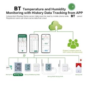 Регистратор температуры и влажности BT Холодильное хранилище для фруктов Холодовая цепь Транспортный регистратор температуры Управление через приложение для мобильного телефона Хранение данных большой емкости с