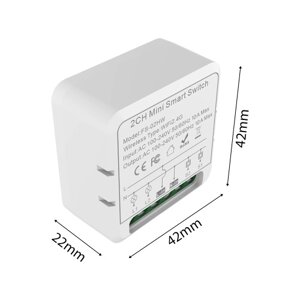 Релейный модуль 2-стороннего переключателя Wi-Fi, 16 А, беспроводное устройство включения/выключения, двойной переключатель освещения, дистанционное управление, приложение Tuya, совместное использование устройств,
