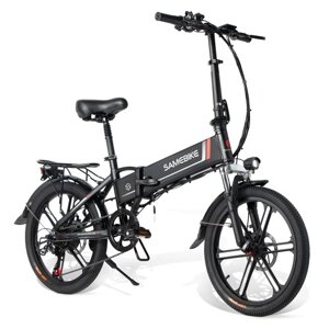 Samebike 20LVXD30-II Ebike 20-дюймовый бесщеточный мотор-редуктор мощностью 350 Вт, складной электрический велосипед, максимальная дальность действия 80 км, с перезаряжаемым держателем телефона, задняя стойка