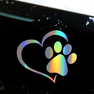 Симпатичные Наклейки на Автомобиль Funnny Cat Paw Print Собака Paw Print Креативные Следы Водонепроницаемый Лазерные Наклейки