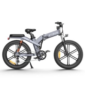 Складной электрический велосипед ENGWE X26, 24*4,0 дюйма, двигатель с толстыми шинами, 1000 Вт, 48 В, 19,2 Ач и 10 Ач, двойной аккумулятор, 150 км, система тройной подвески с дополнительным запасом хода для