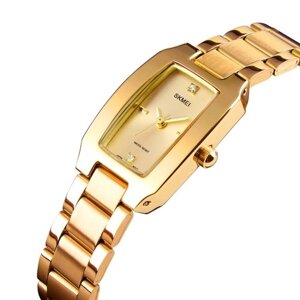 SKMEI женские кварцевые часы ремешок из нержавеющей стали с бриллиантовым циферблатом женский браслет элегантные женские часы браслет точное время 3ATM водонепроницаемый