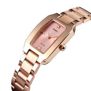 SKMEI женские кварцевые часы ремешок из нержавеющей стали с бриллиантовым циферблатом женский браслет элегантные женские часы браслет точное время 3ATM водонепроницаемый
