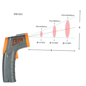 SMART SENSOR -32380 12:1 Портативный портативный цифровой бесконтактный инфракрасный термометр