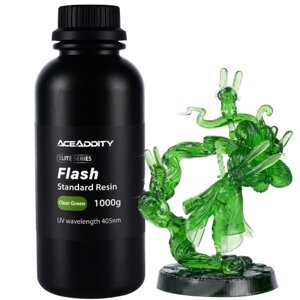 Смола для 3D-принтера Aceaddity Flash Высокоскоростная смола, 405 нм, отверждаемая УФ-излучением, стандартная фотополимерная смола с высокой текучестью, быстрая печать для 3D-принтеров LCD/DLP, высокая точность и