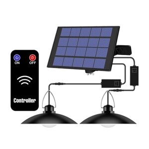Солнечный подвесной светильник Интеллектуальное управление освещением Энергосберегающее наружное водонепроницаемое садовое освещение (одна упаковка с двумя лампами с дистанционным управлением, белый свет)