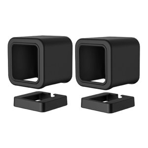 Совместимость с креплением Wyze Cam V3, силиконовый чехол, защитный чехол, настенный кронштейн с настенным держателем, совместим с Wyze Cam V3, защита от пыли / падений, черный (2 шт.)