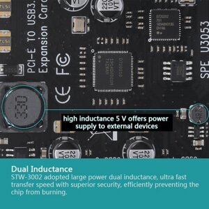 STW PCI-E к USB 3.0 2-портовая плата PCI Express Mini PCI-E USB 3.0 Адаптер концентратора с внутренним USB 3.0 19-контактным разъемом и 5 В 4-контактный разъем питания для двух портов