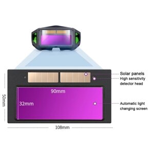 Сварочные очки с автоматическим изменением цвета, профессиональные очки для пайки с автоматическим затемнением, аргонодуговые антибликовые очки, очки на солнечной энергии