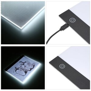 Светодиодный графический планшет для написания живописи Light Box Tracing Board Колодки для копирования Цифровой планшет для рисования Трехуровневое затемнение