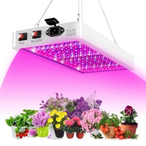 Светодиодный светильник для выращивания растений мощностью 1000 Вт для комнатных растений, 216 светодиодов полного спектра для рассады, цветов, теплицы