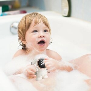Термометр для детской ванны Плавающая игрушка IP65 Водонепроницаемый космонавт Термометр для воды для ванны Точный цифровой термометр для детской ванны Предупреждение о температуре воды Термометры с сенсорным