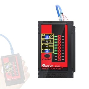 Тестер кабельных портов ET605 Переключатель проверки сопряжения кабелей Мигание Полярность POE Выдерживаемое напряжение 60 В с индикатором низкого заряда батареи Функции автоматического отключения питания
