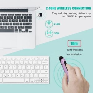 Трехрежимная 2.4G + BT3.0 + 5.0 Беспроводная оптическая мышь-ручка 800/1200 / 1600DPI Перезаряжаемая карманная мышь-ручка для ПК Портативный компьютер Серый