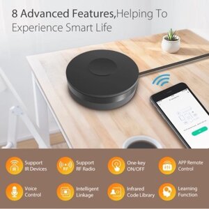 Tuya Universal Smart 2.4G WiFi ИК-пульт дистанционного управления, совместимый с голосовым управлением Alexa Google Home Инфракрасная система автоматизации умного дома