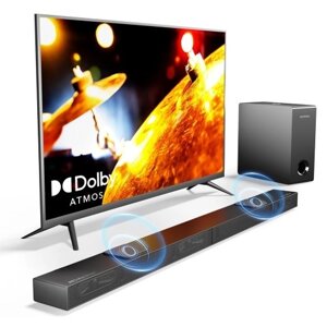 Ультратонкая серия ULTIMEA Nova S70, 3.1.2-канальная звуковая панель Dolby Atmos для Smart TV, 2 повышающих динамика, звуковая панель пиковой мощности 390 Вт с сабвуфером, сквозной проход 4K Dolby Vision HDR, вход