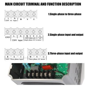 Универсальный частотный регулятор скорости VFD 2.2KW 12A 220 V AC Моторный привод Однофазный вход Трехфазный выход Переменный инвертор AT1-2200S