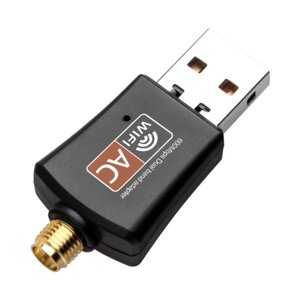 USB WiFi адаптер 600 Мбит / с двухдиапазонный беспроводной сетевой адаптер Dongle 2.4GHz / 5.0GHz Ethernet 802.11AC w / Антенна для ноутбука Настольный планшетный ПК Smart Phone