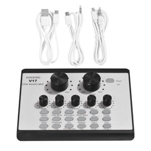 V17 Live Sound Card BT Mini Sound Mixer Многофункциональный аудиомикшер с изменением голоса