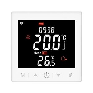 WIFI Электрический теплый пол 16A Термостат с приложением и голосовым управлением 3,5-дюймовый ЖК-дисплей Интеллектуальный программируемый термостат Блокировка от детей Прогноз погоды