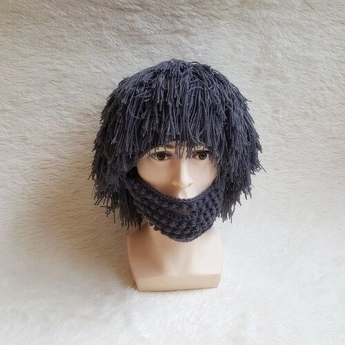 Wig Beard Hats Hobo Mad Scientist Caveman Handmade Вязание Теплые зимние шапки
