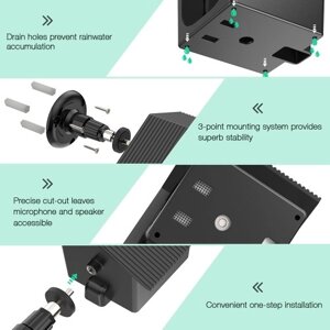 Защитный чехол для камеры ARLO GO Кронштейн для настенного монтажа Регулируемый защитный чехол с пластиковым кронштейном Для внутреннего и наружного использования Водонепроницаемый Беспроводной