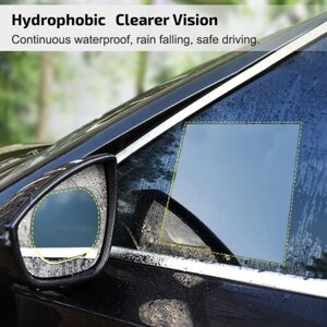 Зеркальная пленка заднего вида автомобиля Защитная пленка HD Anti-Fog Защита от царапин Водонепроницаемая для заднего вида и бокового стекла